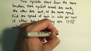 Word Problems Using the Pythagorean Theorem - Example 2