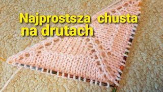 Chusta na drutach, prosta chusta. Druty od początku #chusta #chustanadrutach #prostachusta