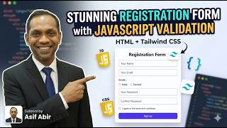 Build a Stunning Registration Form with JavaScript Validation | HTML + Tailwind CSS