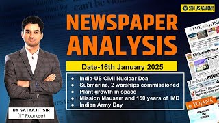 Newspaper Analysis for UPSC and APSC | 16th January 2025 | APSC and UPSC Exam Preparation | SPM IAS