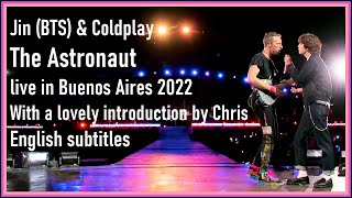 Jin Bts And Coldplay - Introduktion And The Astronaut Live In Buenos Aires 2022 Eng Sub Full Hd