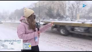 Yollar buz bağlayıb, nəqliyyatın hərəkətində ciddi problemlər var - ŞƏHƏRDƏN GÖRÜNTÜLƏR