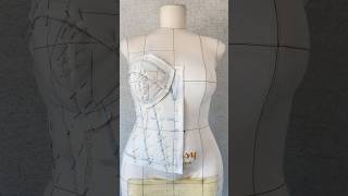 Draping class 101 for beginners. How to drape a corset 3d draping #corset #corsettutorial #shorts