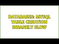 Databases: MySQL table creation insanely slow