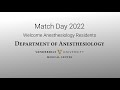 Vanderbilt University Medical Center: Anesthesiology Match Day 2022