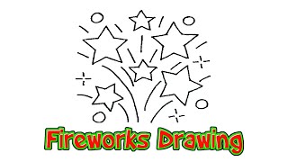 How to draw Fireworks | Very easy drawing | step by step