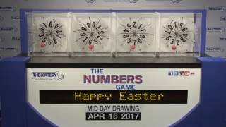 Midday Numbers Game Drawing: Sunday, April 16, 2017