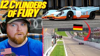 NASCAR Fan Reacts to Porsche 917K Racing, Sound, Fly-bys, Startup