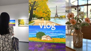 vlog: Visit my oil painting group exhibition at Insadong Gallery Is, enjoy a whole day in Insadong