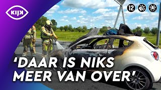 AUTO vliegt in de BRAND op de SNELWEG | Handhavers | KIJK Misdaad