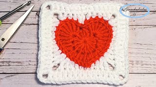 ❤️🧶 Easy Step-by-Step DIY TUTORIAL: GRANNY SQUARE HEART in Crochet