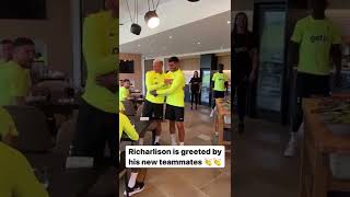 Richarlison greeted by his new Tottenham teammates