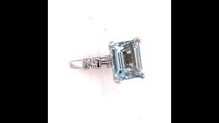 NATURAL AQUAMARINE DIAMOND RING 14K GOLD 4.8 TCW CERTIFIED $5,975 121436