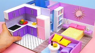 DIY Miniature Cardboard House #24   bathroom, kitchen, bedroom, living room for a family