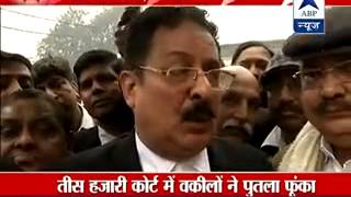 Lawyers take to streets protesting against BJP's CM candidate Kiran Bedi