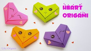 Valentines Day Heart Origami 💖 || How to make a paper heart easy