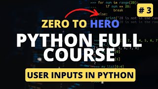 How to take user inputs in Python | Command line inputs | Python Tutorial - Python Full Course 2023