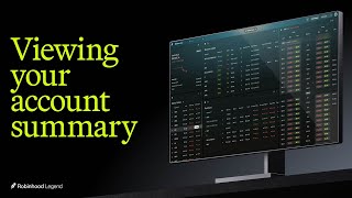 Robinhood Legend – Viewing your account summary