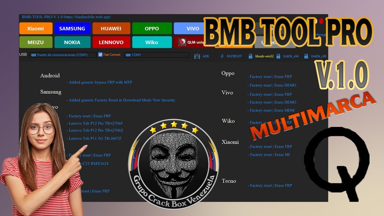 Bmb Tool Pro V.1.0 MULTIMARCA Xiaomi Samsung Huawei Oppo Vivo Nokia Y ...