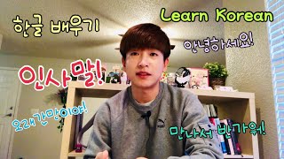 [Learn Korean Conversation 한글 회화/대화 배우기] 한국어 인사말 - 안녕하세요, 만나서 반가워요