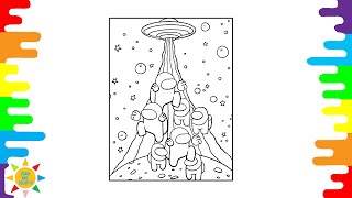 Among US Coloring Page | Among Us Kidnapped by UFOs Coloring | Alex Skrindo - Jumbo [NCS Release]
