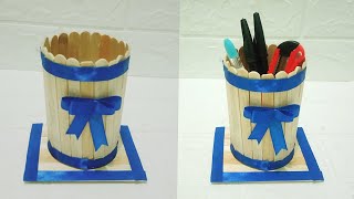 Cara Mudah Membuat Tempat Pensil dari Stik Es Krim || Kerajinan dari Stik Es Krim