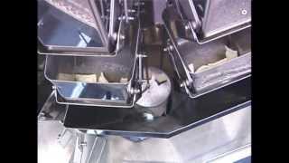 Novus 350 VFFS Bagger Packaging IQF Ravioli in Quad Packages