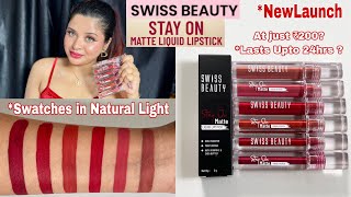 *NEW Swiss Beauty Stat On Matte Liquid Lipstick Swatches & Honest Review||Wear Test|Watch Before Buy