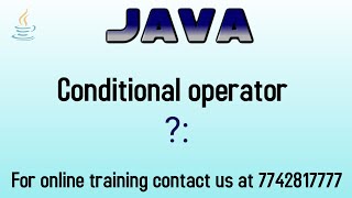 conditional operator in java in hindi