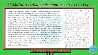 Pitman Shorthand -  Revisionary Exercise (A) Dictation (55 WPM) - KZ Learning