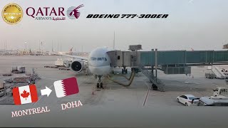 QATAR AIRWAY  | MONTREAL TO DOHA | BOEING 777 | ECONOMY CLASS REVIEW \u0026 IN-FLIGHT EXPERIENCE