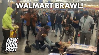 Walmart fight breaks out in this body-slamming, phone-stomping brawl | New York Post