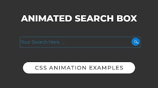 How to Create Animated Search Bar using HTML CSS | CSS Animation