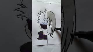 Drawing Gojo | Itachi drawing | #animedrawing  #jujutsukaisen #naruto #shorts