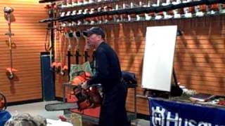 A discussion on chain saw breaks and left handed chain saw use