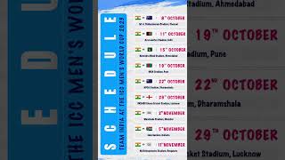 India schedule for World Cup 2023 | #WorldCup2023 #CWC2023