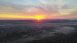 Восход солнца (Каменец-Подольский),Украина, аэросъёмка/Sunrise (Kamyanets-Podolsky),Ukraine,aircraft