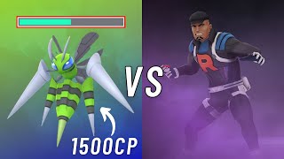 HALF HEALTH GREAT LEAGUE SHINY MEGA BEEDRILL SOLO VS TEAM ROCKET LEADER CLIFF