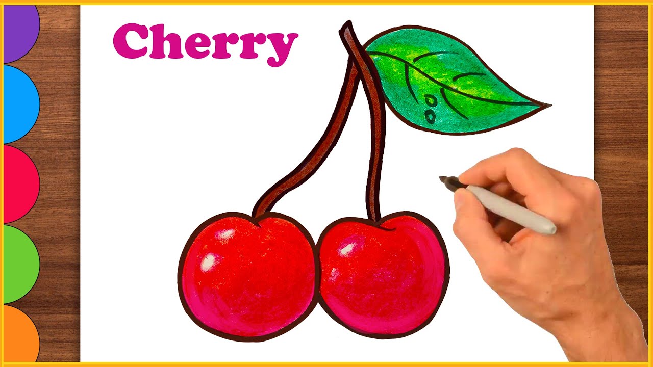 Cherry Drawing Easy Ll How To Draw Cherry Easy Ll Fruits Drawing Youtube