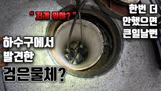 하수구에서 발견한 검은 물체? 이게 뭐야