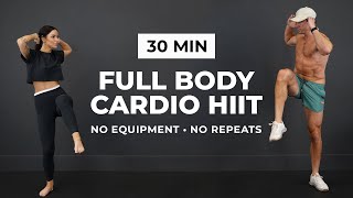 30 Min FULL BODY CARDIO HIIT | No Equipment, No Repeats