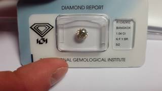 Natural fancy 1.04 ct light yellowish brown