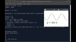 Python tkinter Canvas - Draw Sine Wave.
