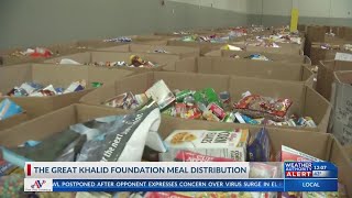The Great Khalid Foundation meal distribution