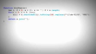 JavaScript: Converts the binary data to hexadecimal representation