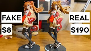 REAL($190) vs FAKE($8) RADIO EVA Asuka HobbyMax Figure Comparison