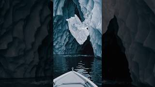 A giant piece of ice fell off in the cave #iceberg #ice #ship