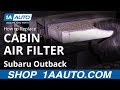 How to Replace Cabin Air Filter 10-14 Subaru Outback