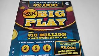 2025-01-21 Ontario Lottery OLG Instant Scratch Ticket #2451 $20 $2K Big Play #001 - ASMR