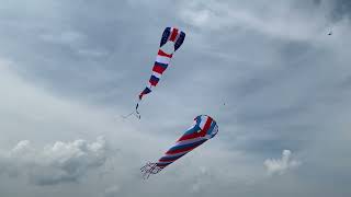 My new 214 flow form kite and 34foot turbine windsock.